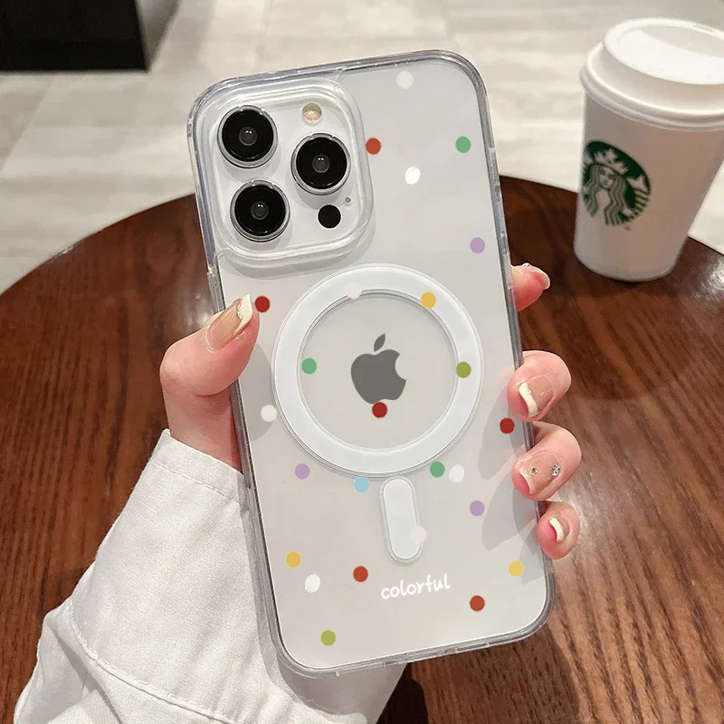 Phone Cases Korean - INS เคสโทรศัพท์ลายจุดสีสันสร้างสรรค์สไตล์เกาหลีสำหรับไอโฟน 17 โปร 16 11