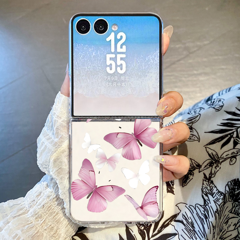 Phone Cases Z Fold 4 - เคสโทรศัพท์ลายผีเสื้อน่ารักสำหรับซัมซุงกาแล็กซี่ซีฟลิป 8 7 6 5 4