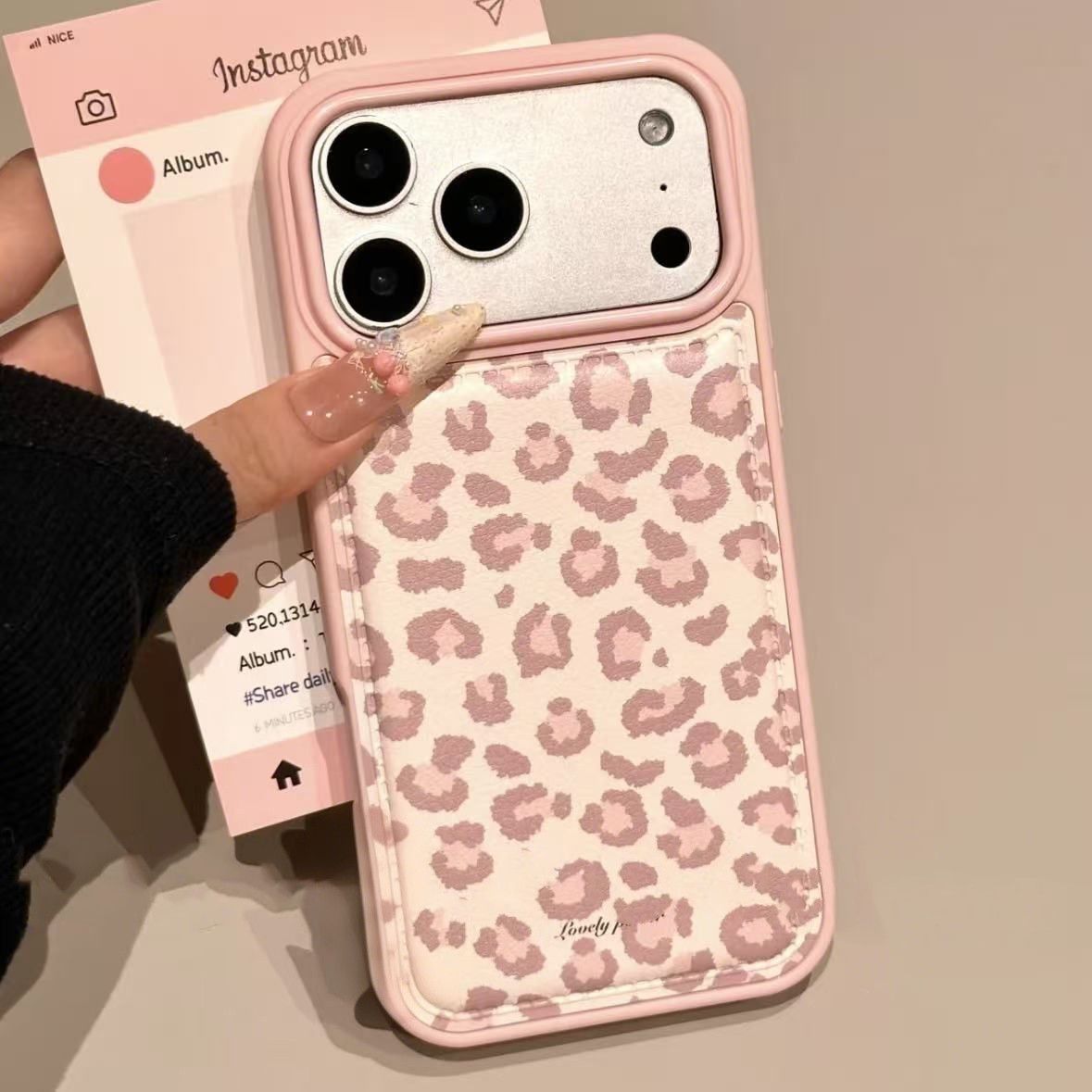 Phone Cases Drop Proof - เคสโทรศัพท์ลายเสือดาวสไตล์เรโทรสีชมพูแบบเกาหลีเรียบง่าย สำหรับ iPhone 17 AIR 16