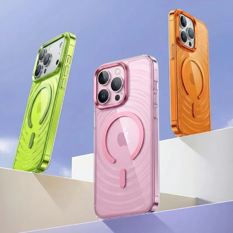 Clear Magsafe Case - เคสโทรศัพท์ใสแม่เหล็ก Wave สำหรับ iPhone 17 13