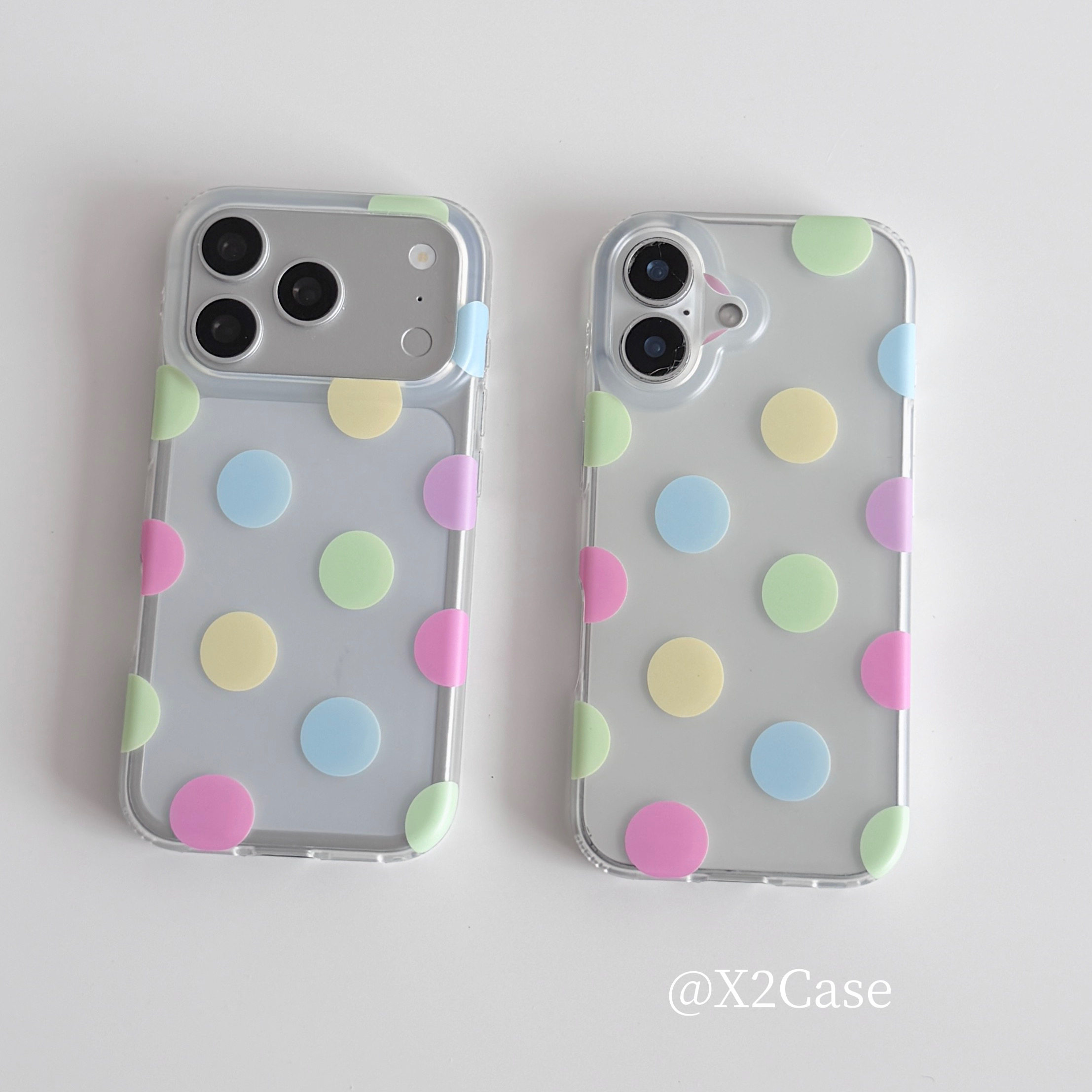 Phone Cases Korean - เคสโทรศัพท์ลายจุดสีสันสดใสแบบด้านจากเกาหลี สำหรับ iPhone Ultra18 17Air 16