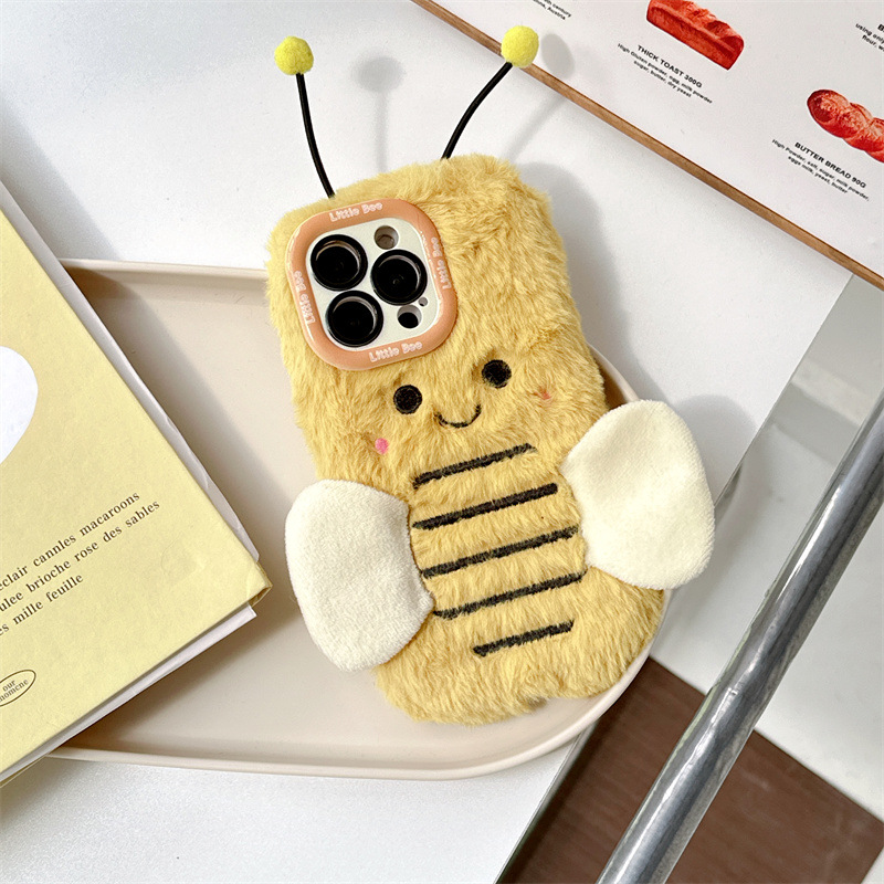 Phone Cases Korean - เคสโทรศัพท์ลายการ์ตูนผึ้งขนปุยสไตล์เกาหลี สำหรับ iPhone 17 16 15