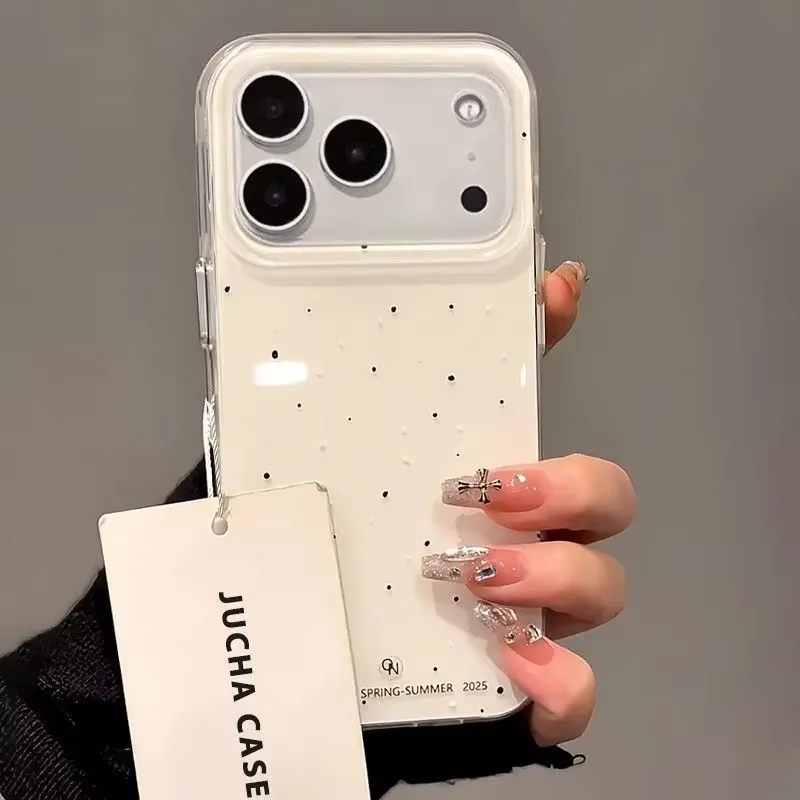 Phone Cases Korean - เคสโทรศัพท์ลายจุดสีขาวสไตล์เกาหลีเรียบง่าย สำหรับ iPhone 17 AIR 16