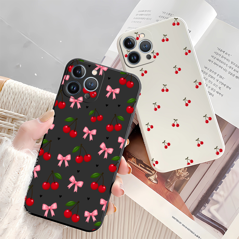 เคสโทรศัพท์ลายโบว์เชอร์รี่สีแด - Phone Cases Drop Proof บทวิจารณ์และราคา