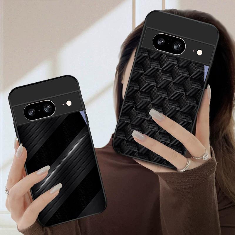 เคสโทรศัพท์แก้วสีดำลายเรขาคณิต - Phone Cases Google Pixel 7 บทวิจารณ์และราคา