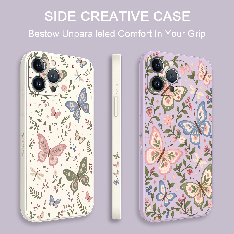 เคสโทรศัพท์ลายดอกไม้และผีเสื้อ - Phone Cases Drop Proof บทวิจารณ์และราคา