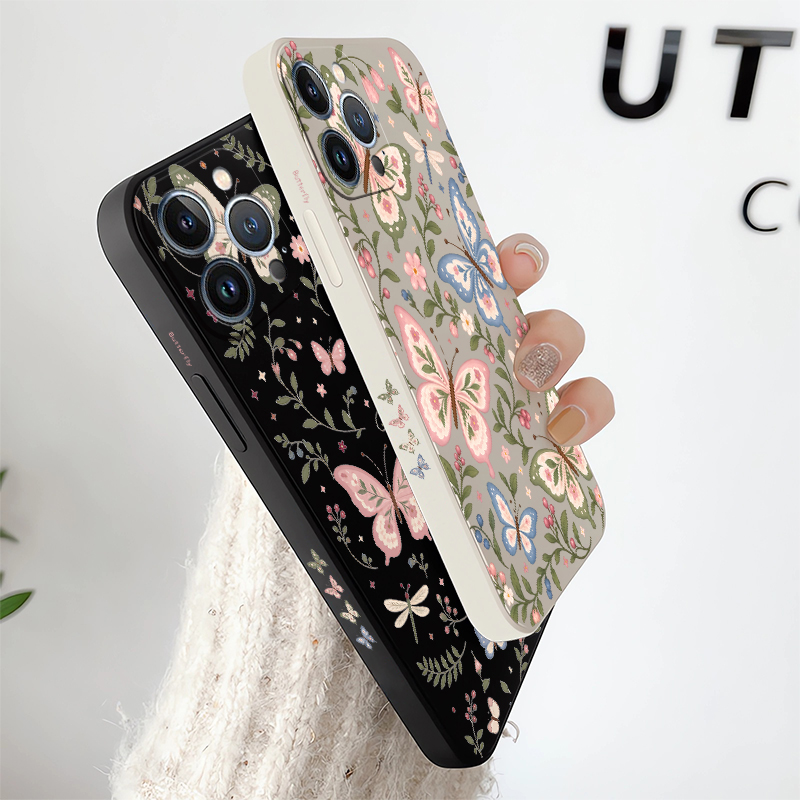 เคสโทรศัพท์ลายดอกไม้และผีเสื้อ - Phone Cases Drop Proof บทวิจารณ์และราคา