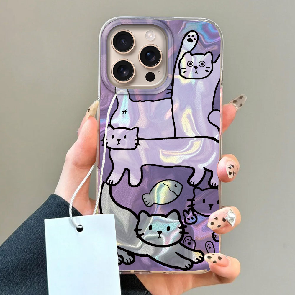 สีม่วงสายแมวปลาน้ําเคสโทรศัพท์ - Phone Cases Like Loopy บทวิจารณ์และราคา
