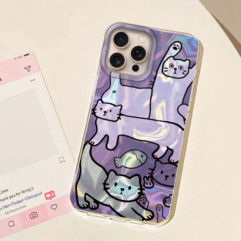 สีม่วงสายแมวปลาน้ําเคสโทรศัพท์ - Phone Cases Like Loopy บทวิจารณ์และราคา